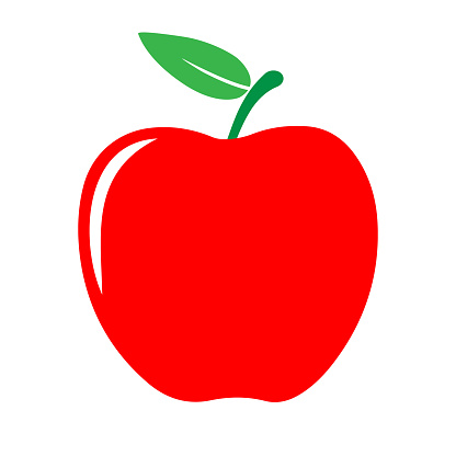 Red apple icon. Vector illustration