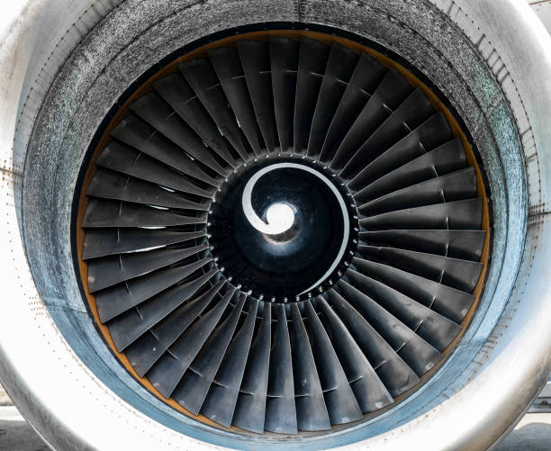 istock Jumbo Jet airplane engine close up 1057907288