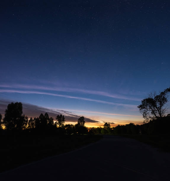 istock The road before dawn in the village 1057909148