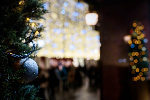 istock Street decorated for Christmas in city 1057924708
