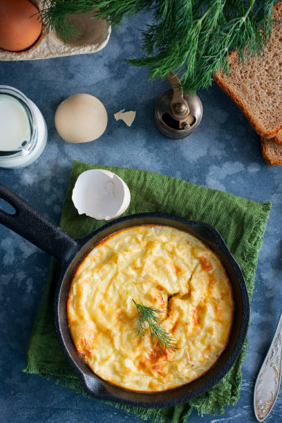 istock Potato casserole in a portioned cast-iron frying pan, selective focus 1057926816