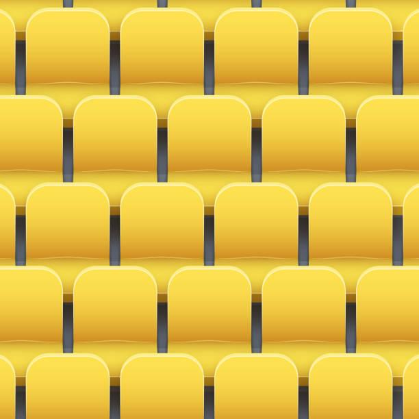 ilustraciones, imágenes clip art, dibujos animados e iconos de stock de fondo de asientos plásticos del estadio - banco asiento