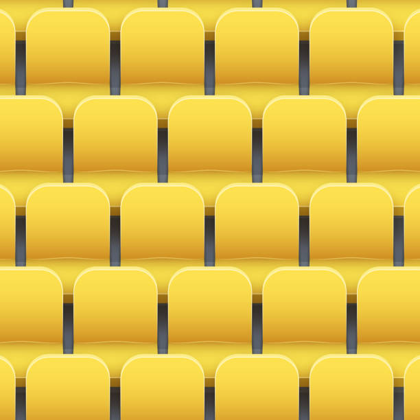 illustrazioni stock, clip art, cartoni animati e icone di tendenza di sfondo dei sedili dello stadio in plastica - bleachers stadium seat empty