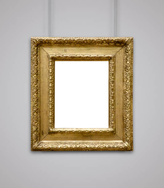 istock Golden vintage frame isolated on white background (All clipping paths included) 1057931434