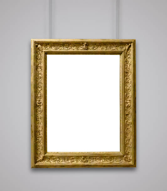 istock Golden vintage frame isolated on white background (All clipping paths included) 1057931934