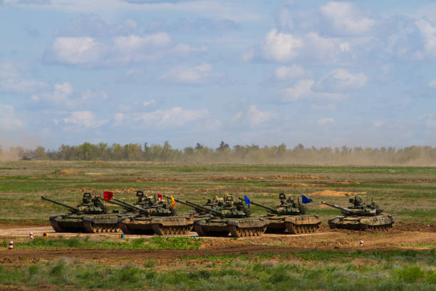 istock Army tank. Military training 1057939136
