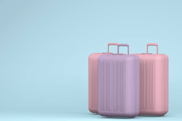 istock Suitcase, Minimal Travel Concept 1057943916