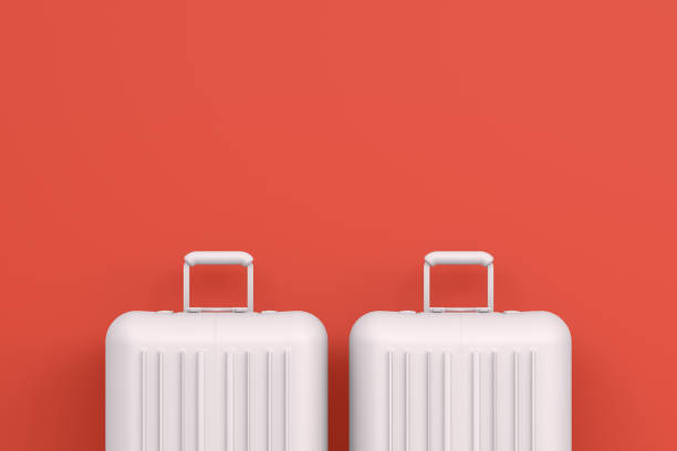 istock Suitcase, Minimal Travel Concept 1057945994