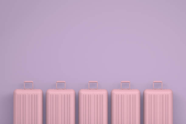 istock Suitcase, Minimal Travel Concept 1057946138