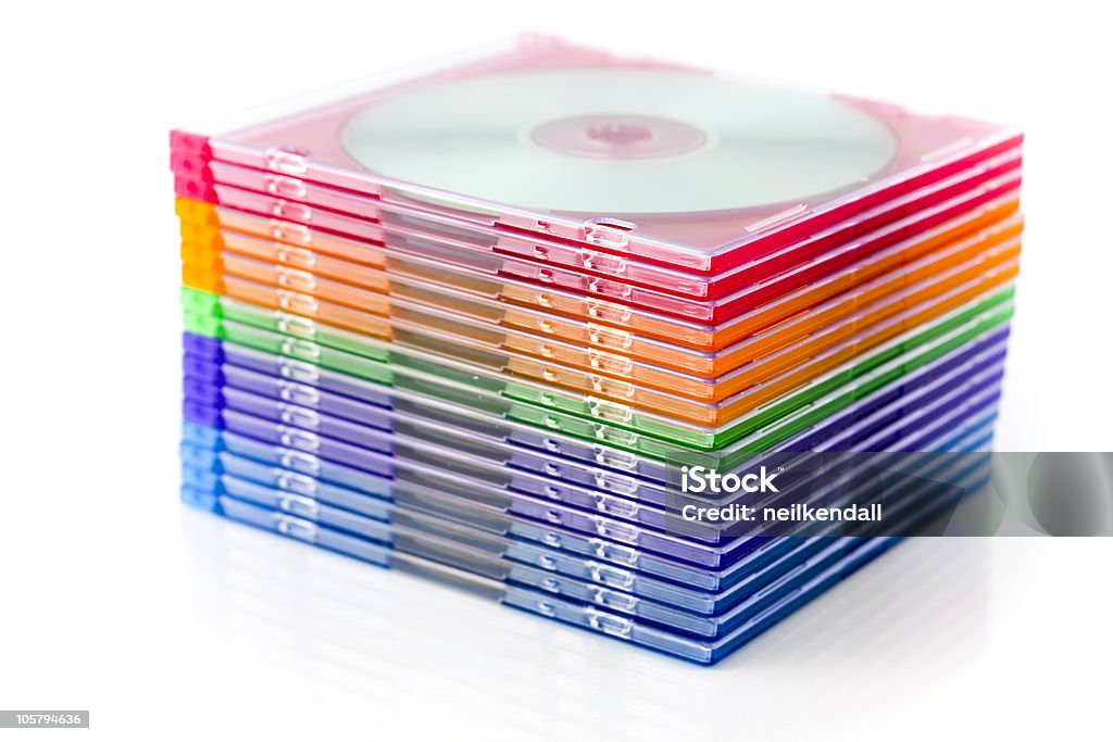 Colorido pilha de CD - Royalty-free Estojo de CD Foto de stock