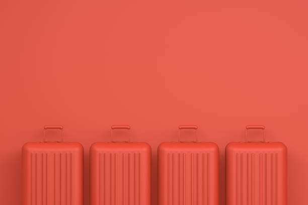 istock Suitcase, Minimal Travel Concept 1057946466
