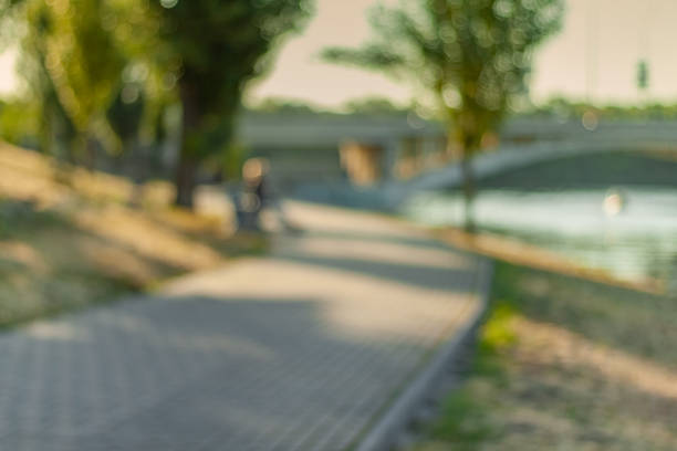 istock Sunset at the channel. Defocused cityscape. 1057950028