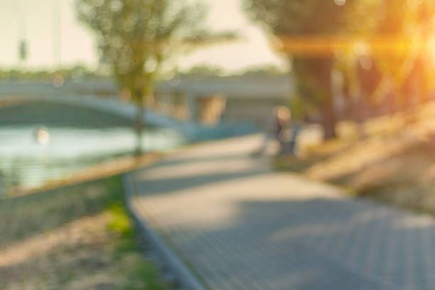 istock Sunset at the channel. Defocused cityscape. 1057950052
