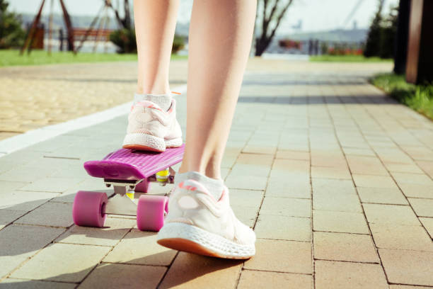 istock Focused photo on sneakers that being in use 1057950750