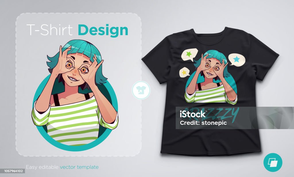 Ilustración de Diseño De Camiseta Con Divertidos Chica Excitada Mostrando  Gestos Bien Con Ambas Manos Ilustración De Estilo Anime y más Vectores  Libres de Derechos de Chica adolescente - iStock