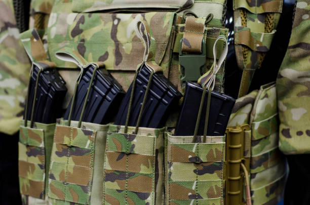 istock Military vest with ammunition 1057965434