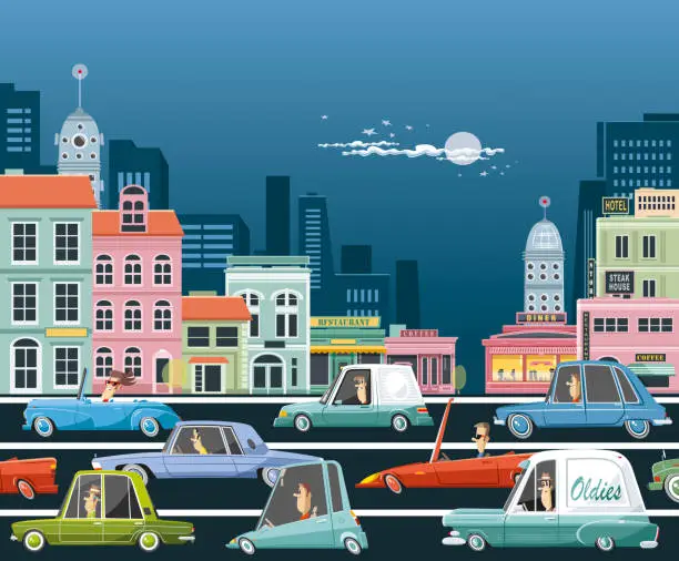 Vector illustration of Car city