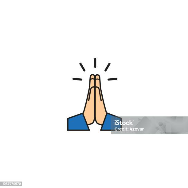 Vektor Gefalteten Händen Icon Stock Vektor Art und mehr Bilder von Beten - Beten, Hand, Icon