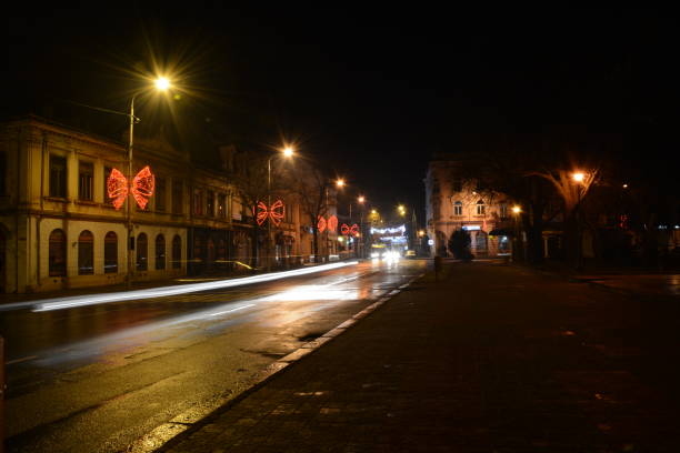 istock Long exposure lights in a city downtown 1057972900