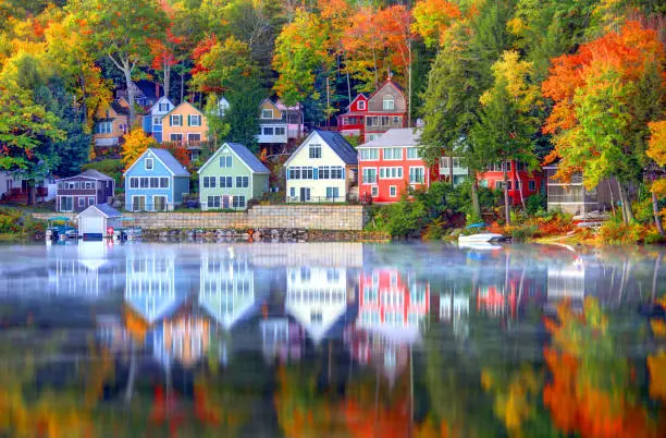 Photo of Autumn on Lake Winnipesaukee in New Hampshire