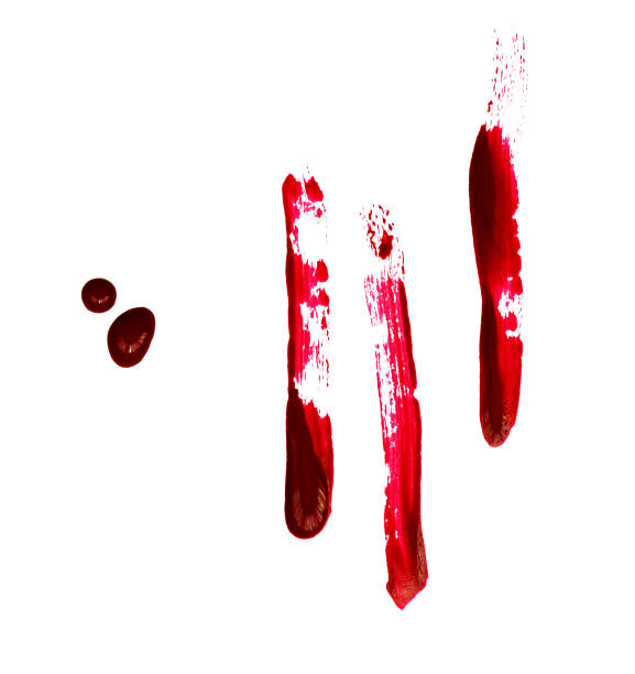istock Set of red brushstrokes and drops 1057974948