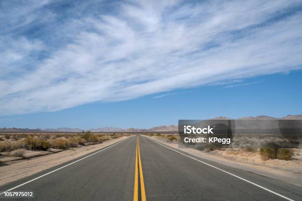 Desert Highway In California Stock Photo - Download Image Now - Highway, Arizona, Adventure