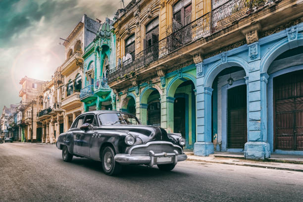 istock Classic retro american oldtimer car in Havana Cuba 1057977574