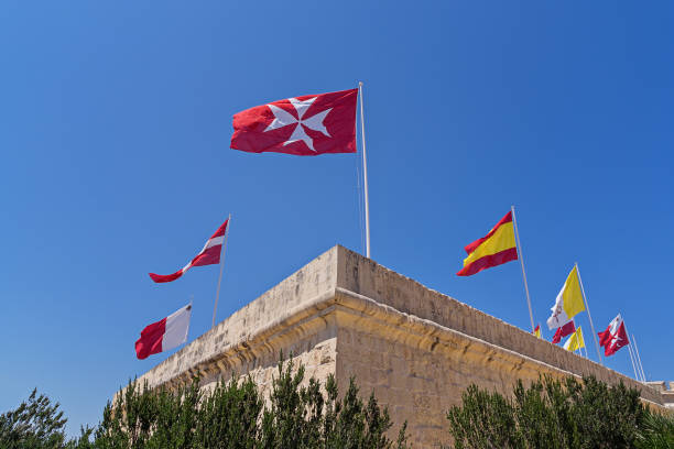istock Many different flags over the city of Birgu 1057977634