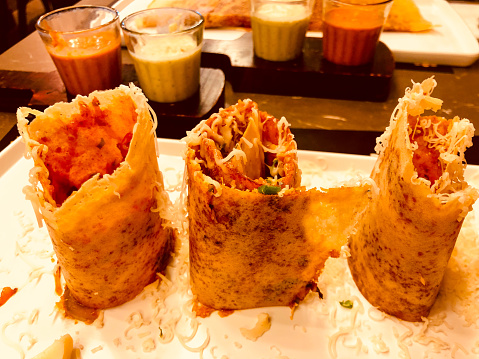 Indian Food, Food Styling, Street Food - Masala Dosa on a Platter