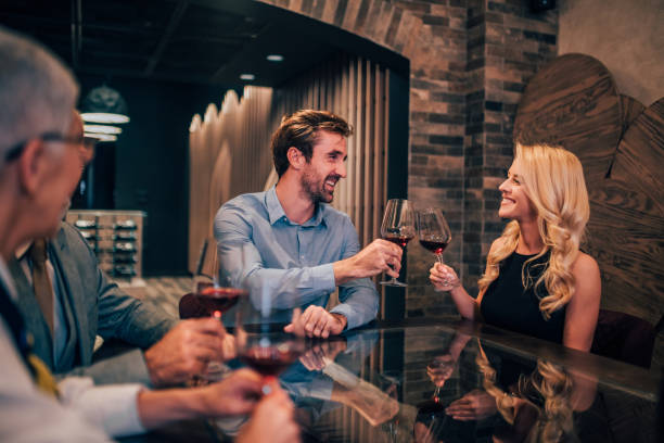 Young couple at wine tasting