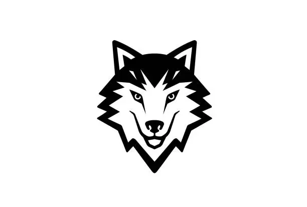 Vector illustration of Creative Angry Black Wolf Head