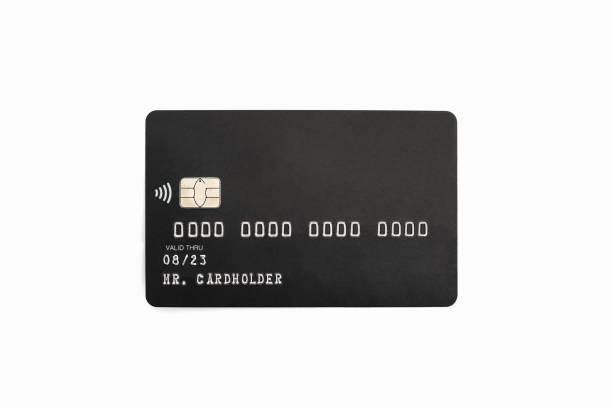 istock Black credit card isolated on white background 1057980670