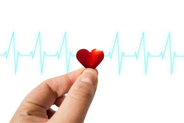 istock Concept of red heart with blue pulse trace. Clipping path. 1057981058