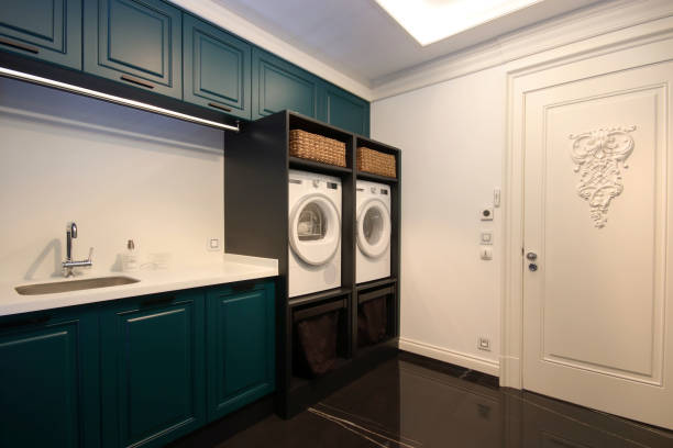Laundry Room at the Modern Home Laundry Room at the Modern Home utility room stock pictures, royalty-free photos & images