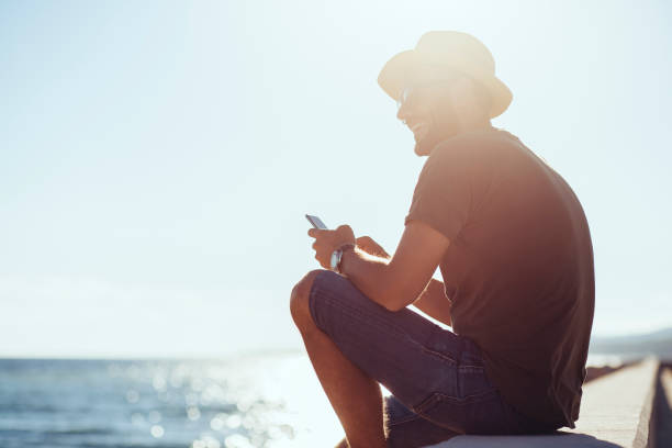 Man enjoying the view in the harbor