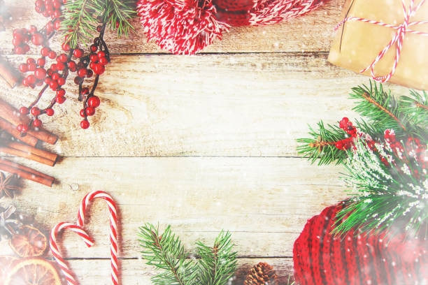 istock Christmas background. happy New Year. Selective focus. 1057984590