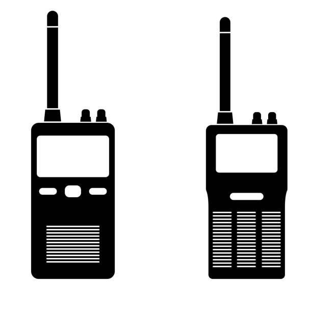 Radio icon on white background Radio icon on white background transceiver stock illustrations