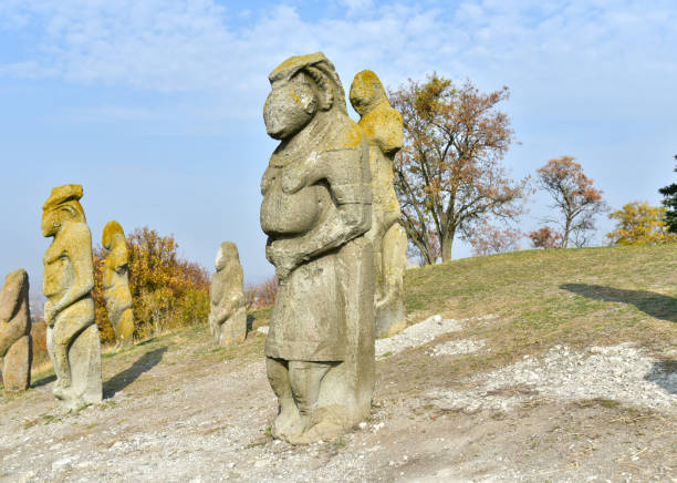 istock Polovtsian and Scythian stone idols 1057988728