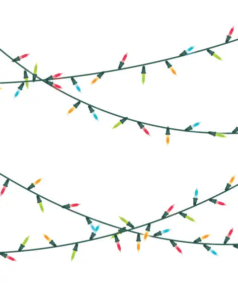 Vector illustration of Colorful Christmas Lights Background