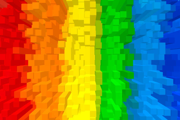 istock Bright blurred abstract background of colored strips. 1057995932