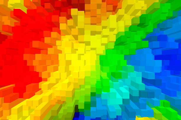 istock Bright blurred abstract background of colored strips. 1057995976