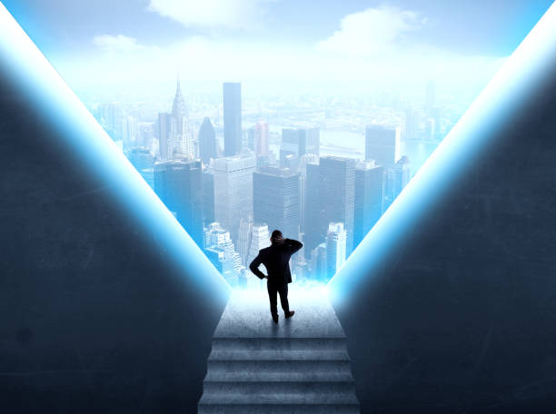 istock Businessman looking at a cityscape 1057997710