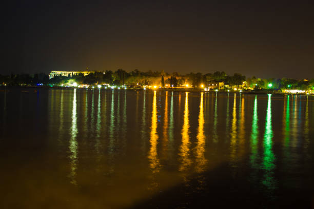 istock night reflection at the beach in porec 1058000492