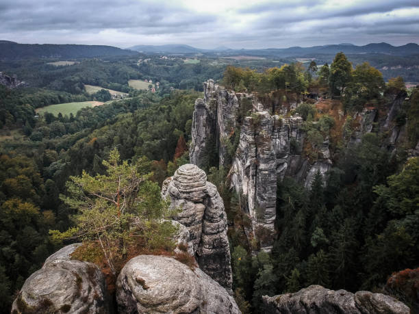 istock Elbe Sandstone Mountains in Saxon Switzerland 1058001522