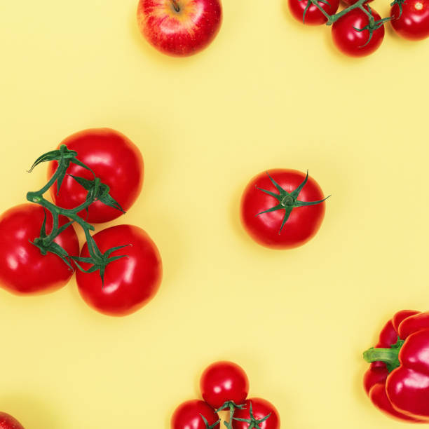 istock Composition of red vegetables and fruits 1058001568