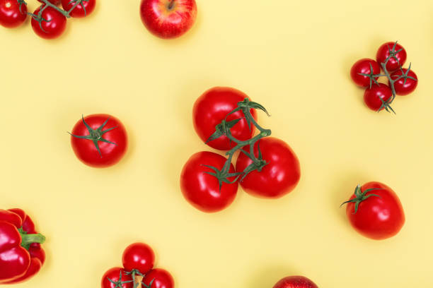 istock Composition of red vegetables and fruits 1058001608