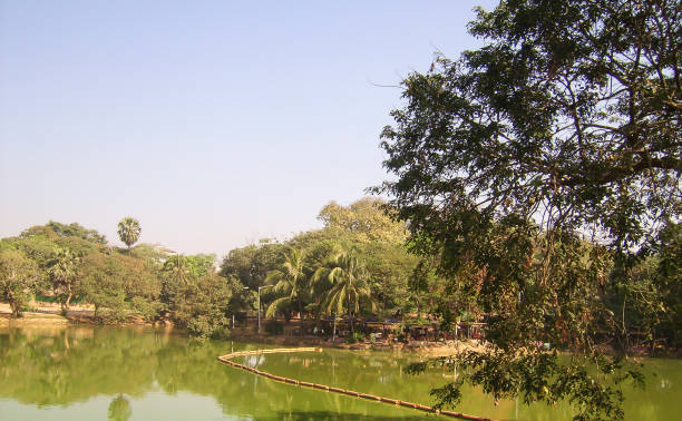 istock a nice park with a lake in the middle 1058002448