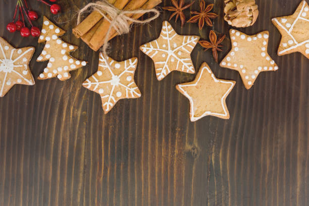 istock Homemade gingerbread cookies. Flat lay concept with free copy space for text. 1058010918