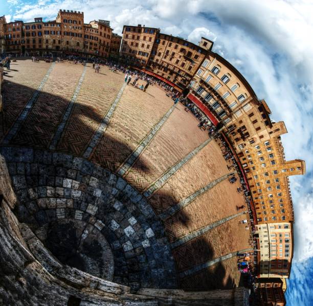 istock Piazza del Campo in stereographic projection 1058014048