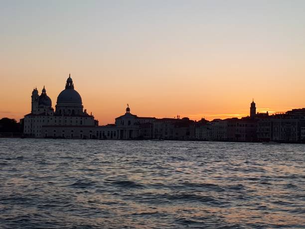wonderful sunset in venice at the beach
